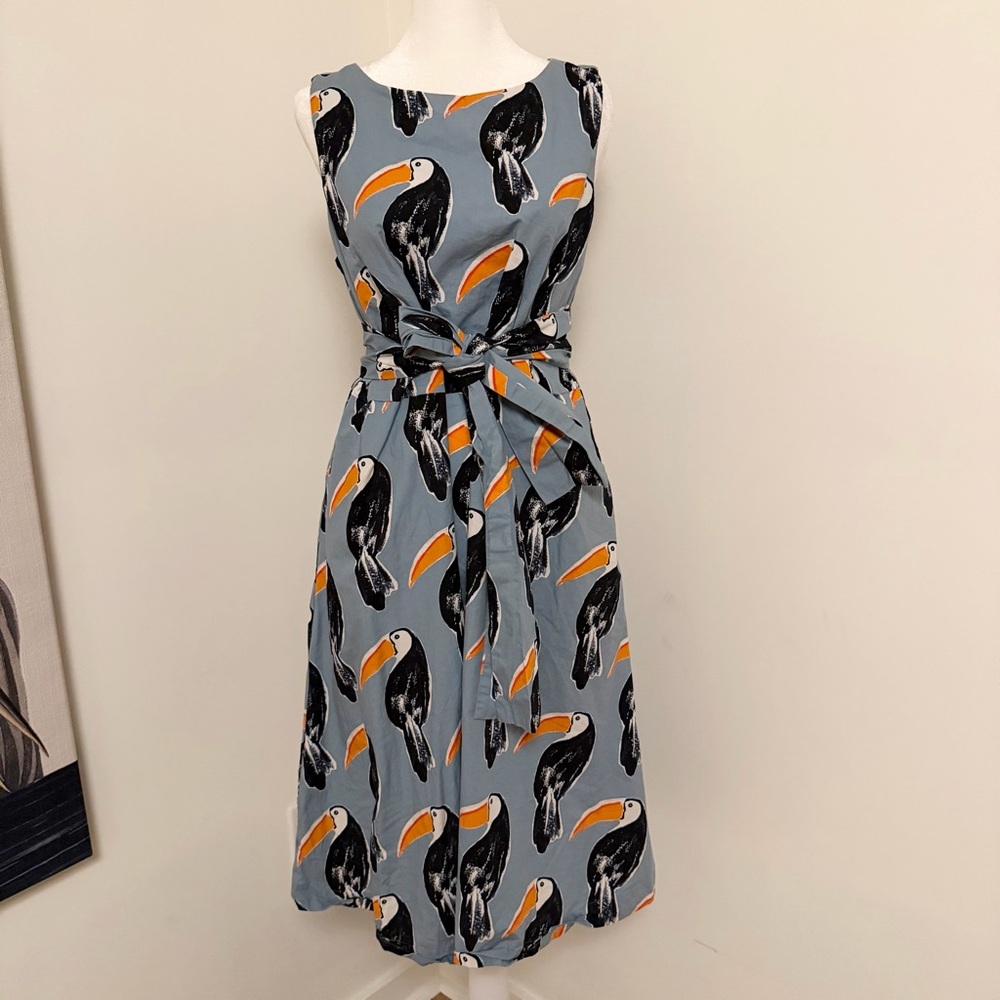 Ann Taylor Toucan Print Dress 100% cotton